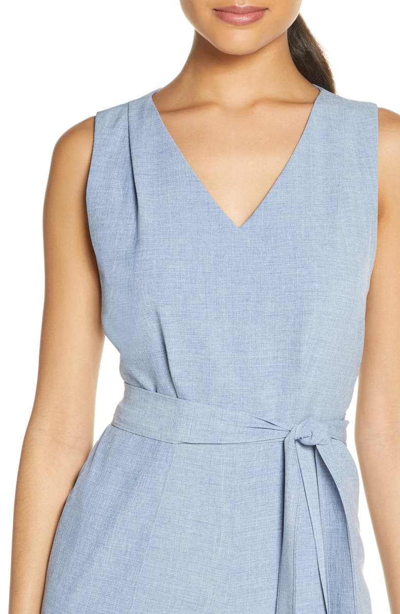 Julia Jordan Tie Waist Wide Leg Jumpsuit, Alternate, color,