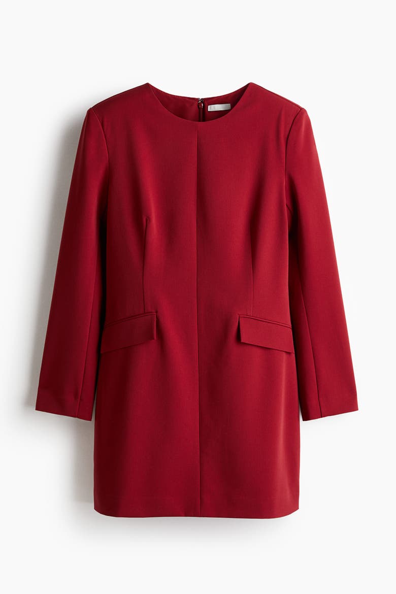Short Dress, Alternate, color, Dark red
