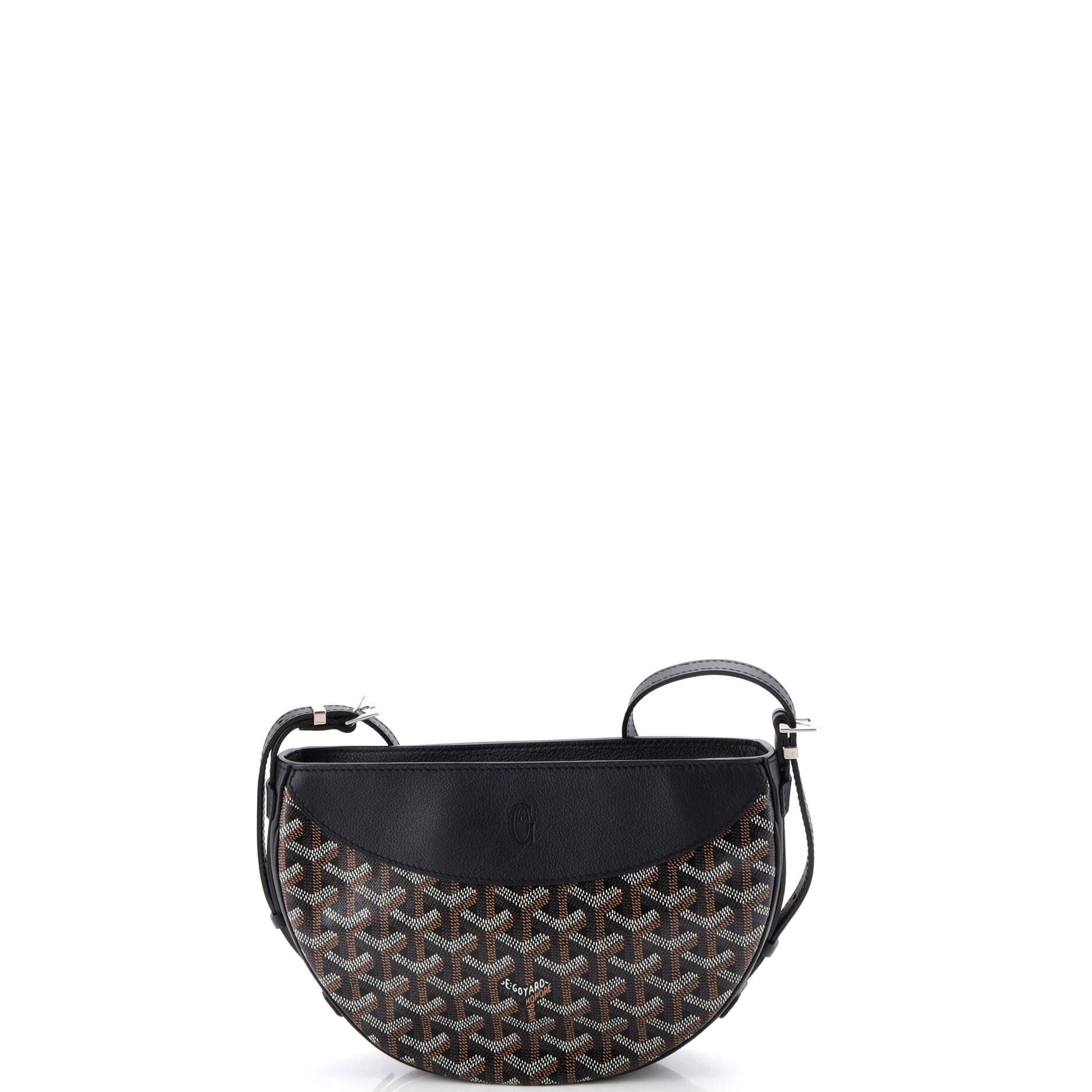 Hirondelle Shoulder Bag Coated Canvas and Leather, Alternate, color, Black