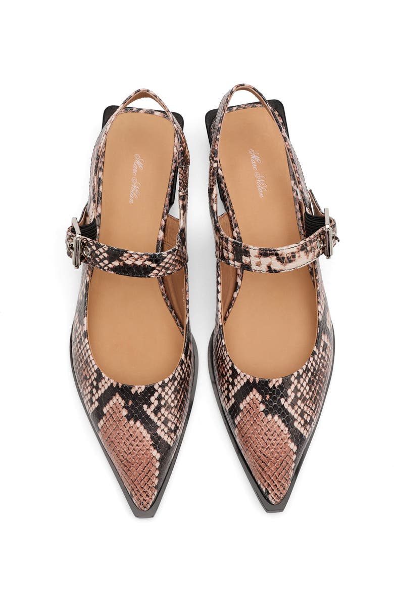 MARC NOLAN Chelsea Leather Slingback Block Heels, Alternate, color, Brown Snake