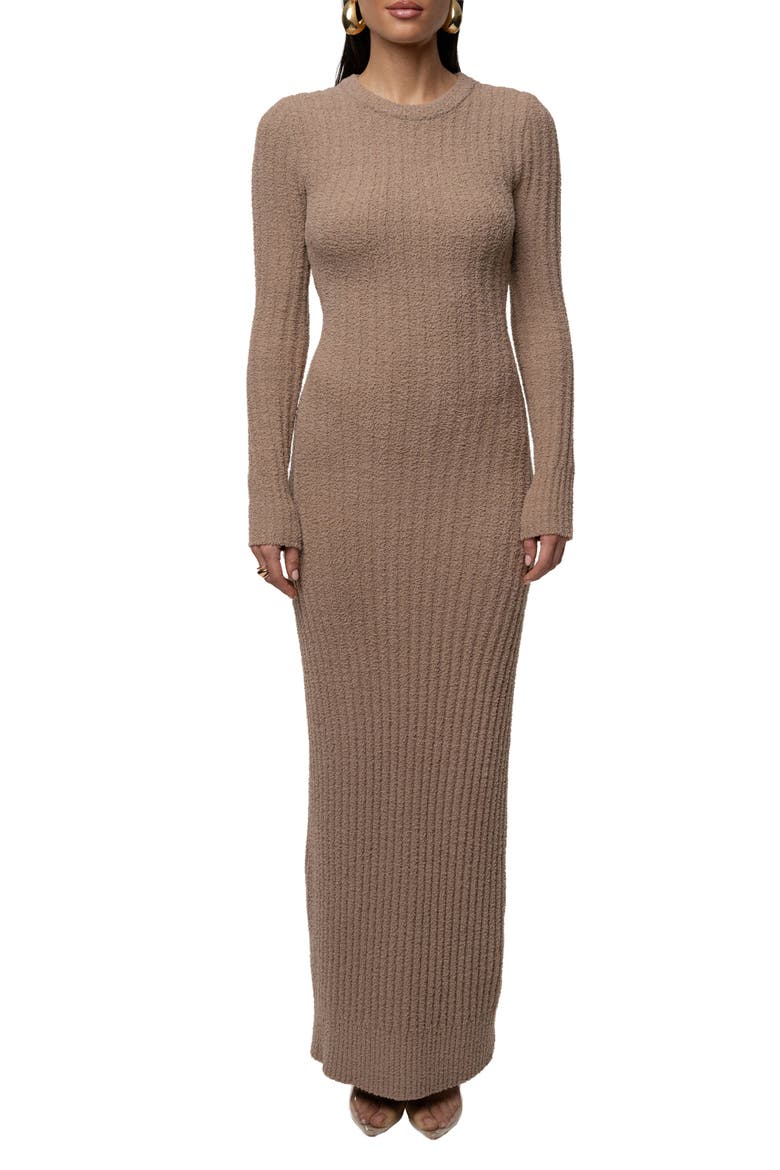 First Class Ribbed Maxi Dress, Main, color, Taupe