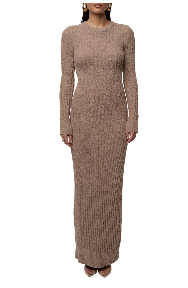 JLUXLABEL First Class Ribbed Maxi Dress, Main, color, Taupe
