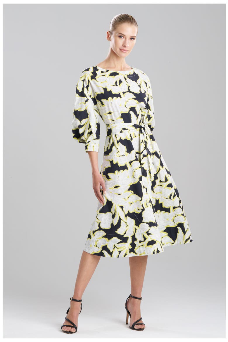 MISTY FLORAL Boatneck Dress, Main, color, BLACK