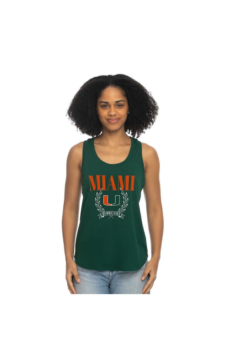 ZOOZATZ Women's ZooZatz Green Miami Hurricanes Everyday Tri-Blend Tank Top, Alternate, color, 