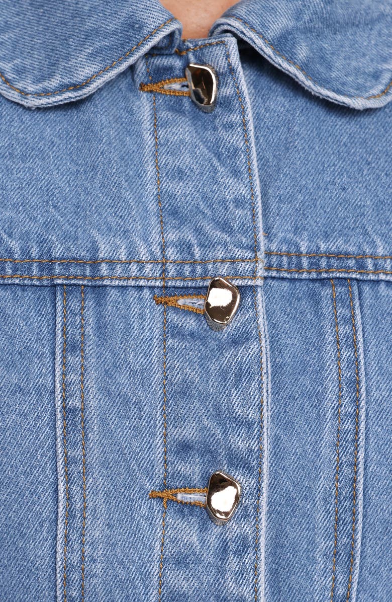 Petal & Pup Faun Denim Crop Jacket, Alternate, color, Mid Blue