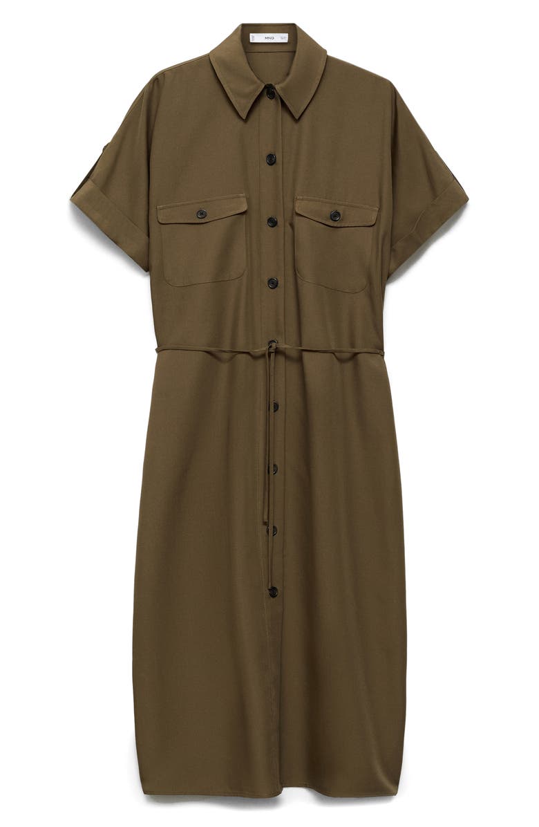 MANGO Short Sleeve Shirtdress, Alternate, color, 