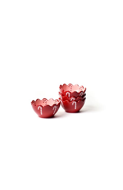 Red Candy Cane Scallop Dipping Bowl Set of 4