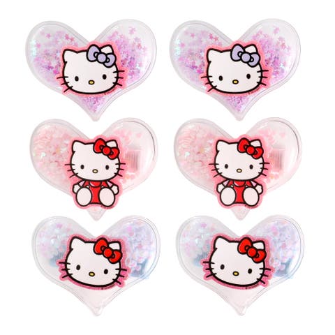 Heart Hair Clip 6-Piece Set, Snap Back Shaker Hair Clips
