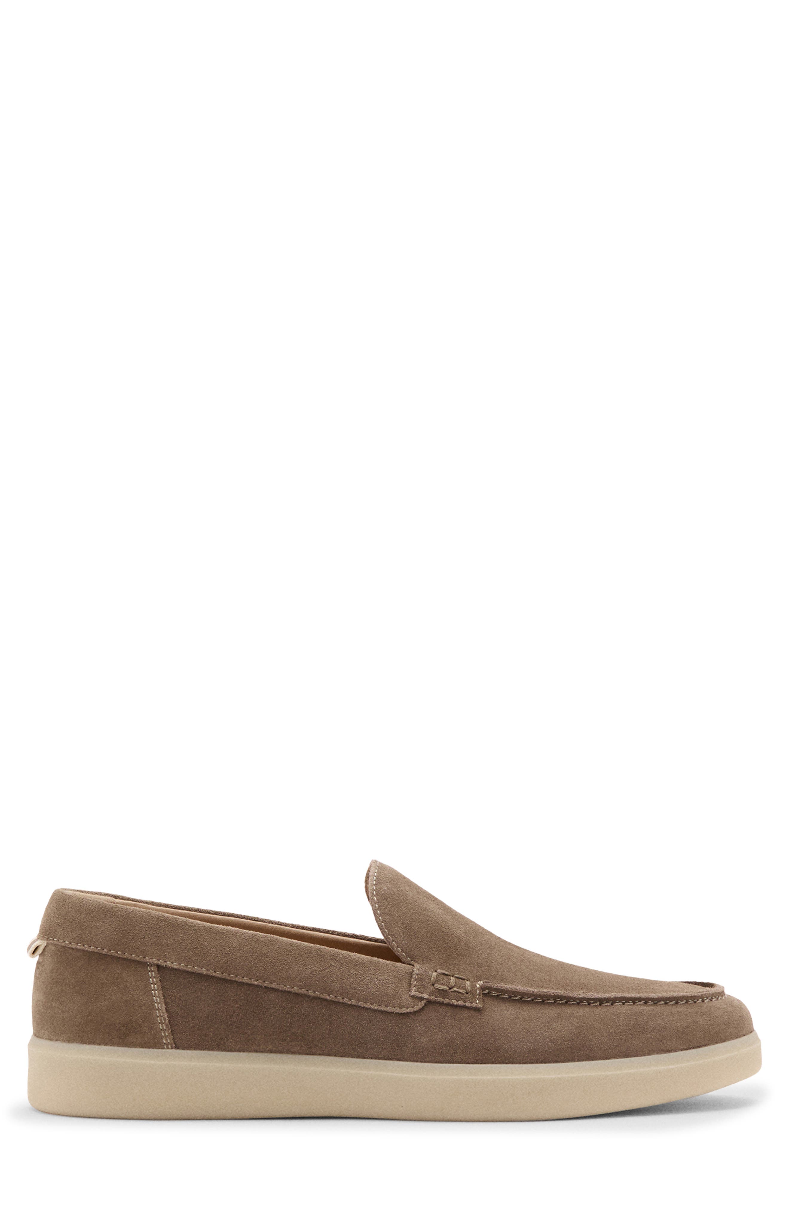 Suede Moc Toe Loafer, Alternate, color, LIGHT/ PASTEL BROWN
