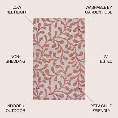 Jonathan Y Vine All Over Indoor/outdoor Area Rug In Red/beige