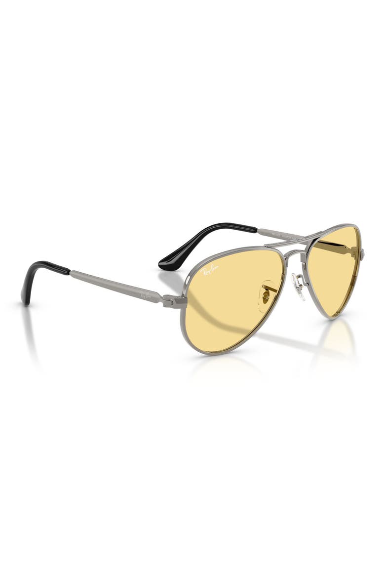 The Aviator Max 58mm Pilot Sunglasses, Alternate, color, GUNMETAL / YELLOW