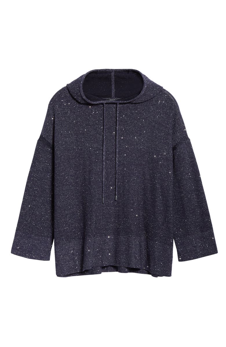 Lafayette 148 New York Sequin Metallic Silk & Wool Blend Hoodie, Alternate, color,