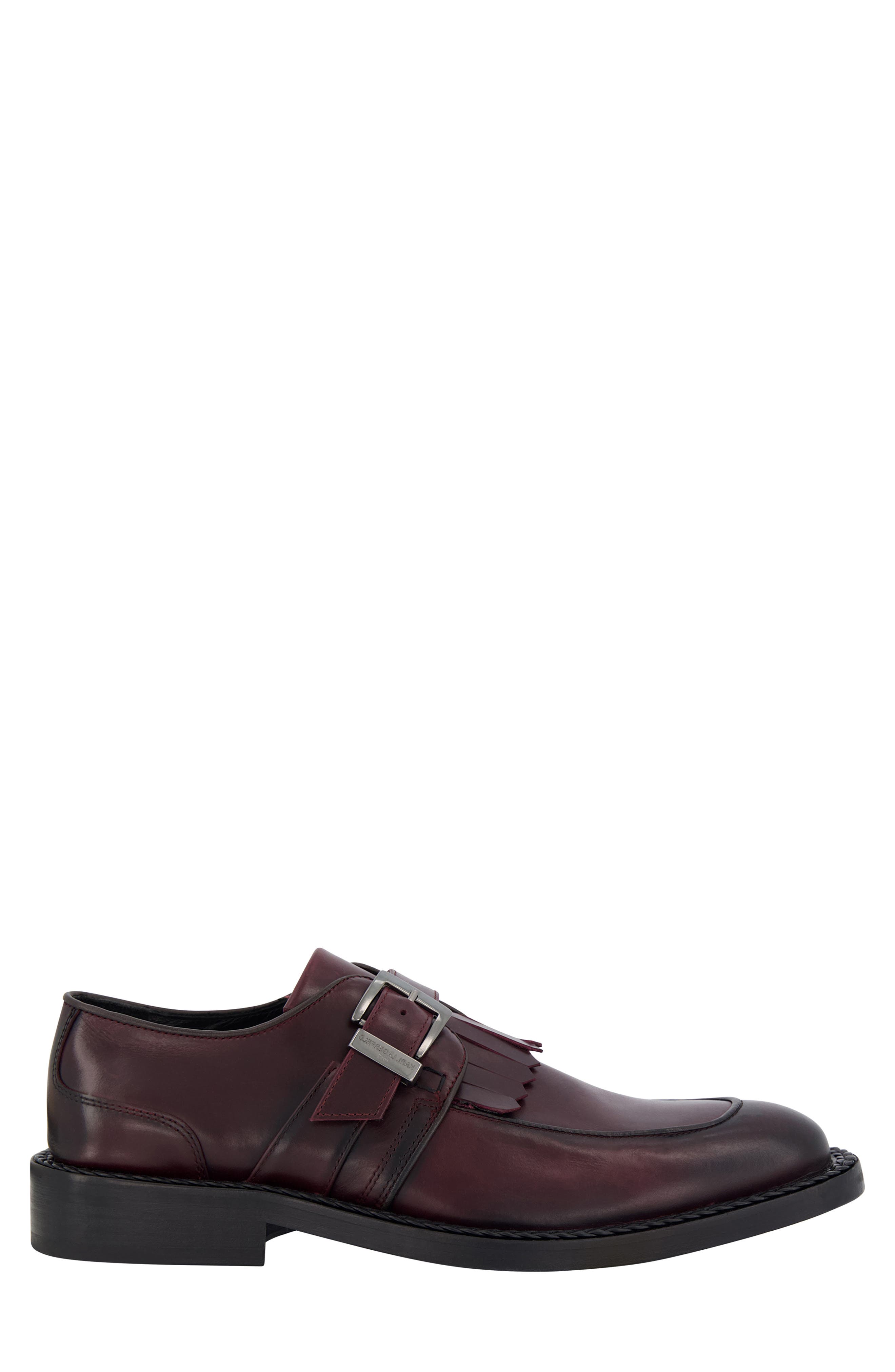 KARL LAGERFELD PARIS Monk Strap Kiltie Loafer, Alternate, color, Wine