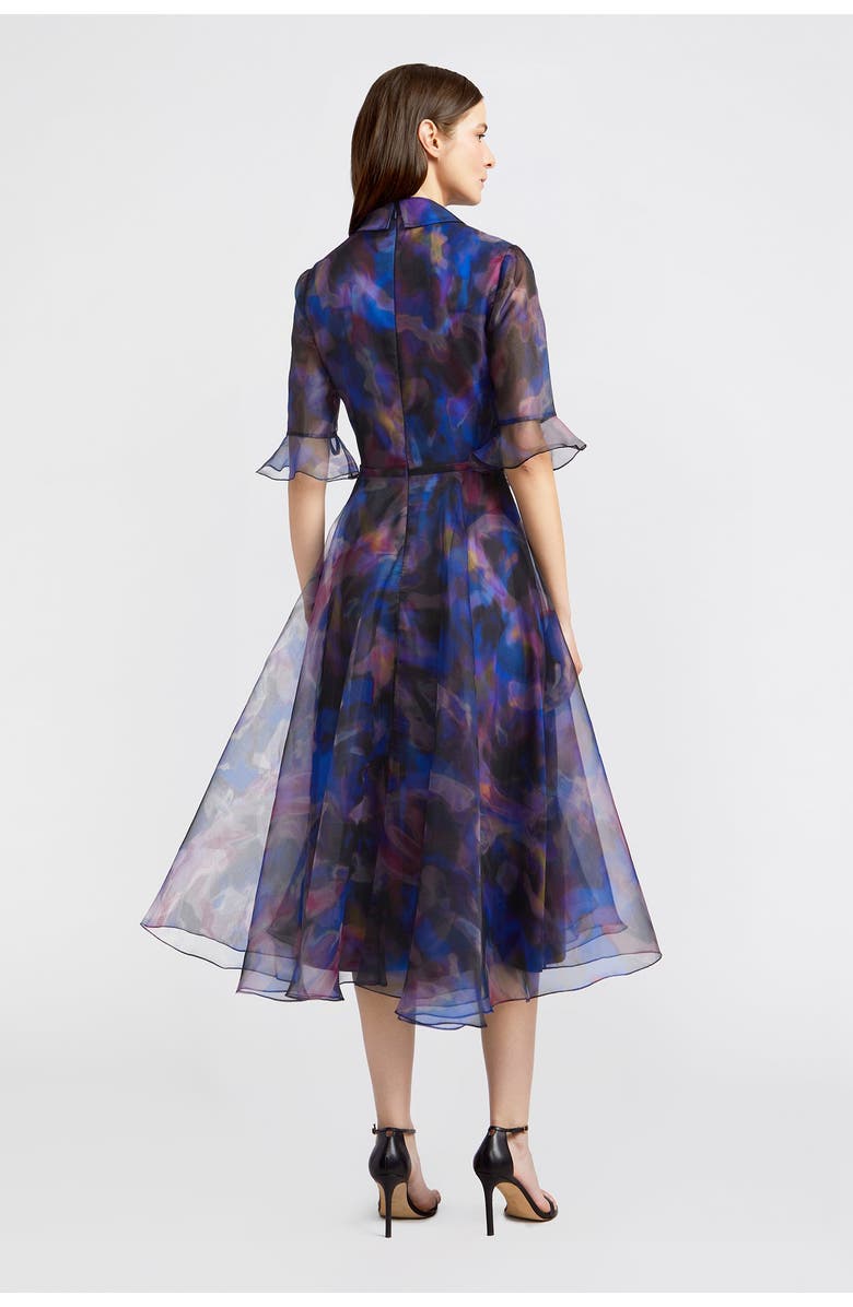 Theia Colette Shirt Button Down Organza Dress, Alternate, color, Shadow Aura