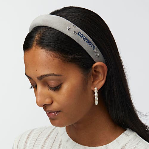 Lele Sadoughi Dallas Cowboys Charlotte Headband In Gray