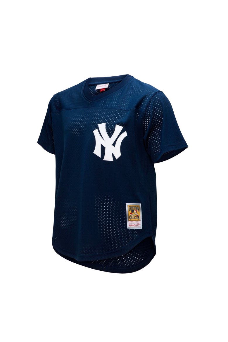 Men's Mitchell & Ness Rickey Henderson Navy New York Yankees Cooperstown Collection Mesh Batting Practice Button-Up Jersey, Alternate, color, Navy