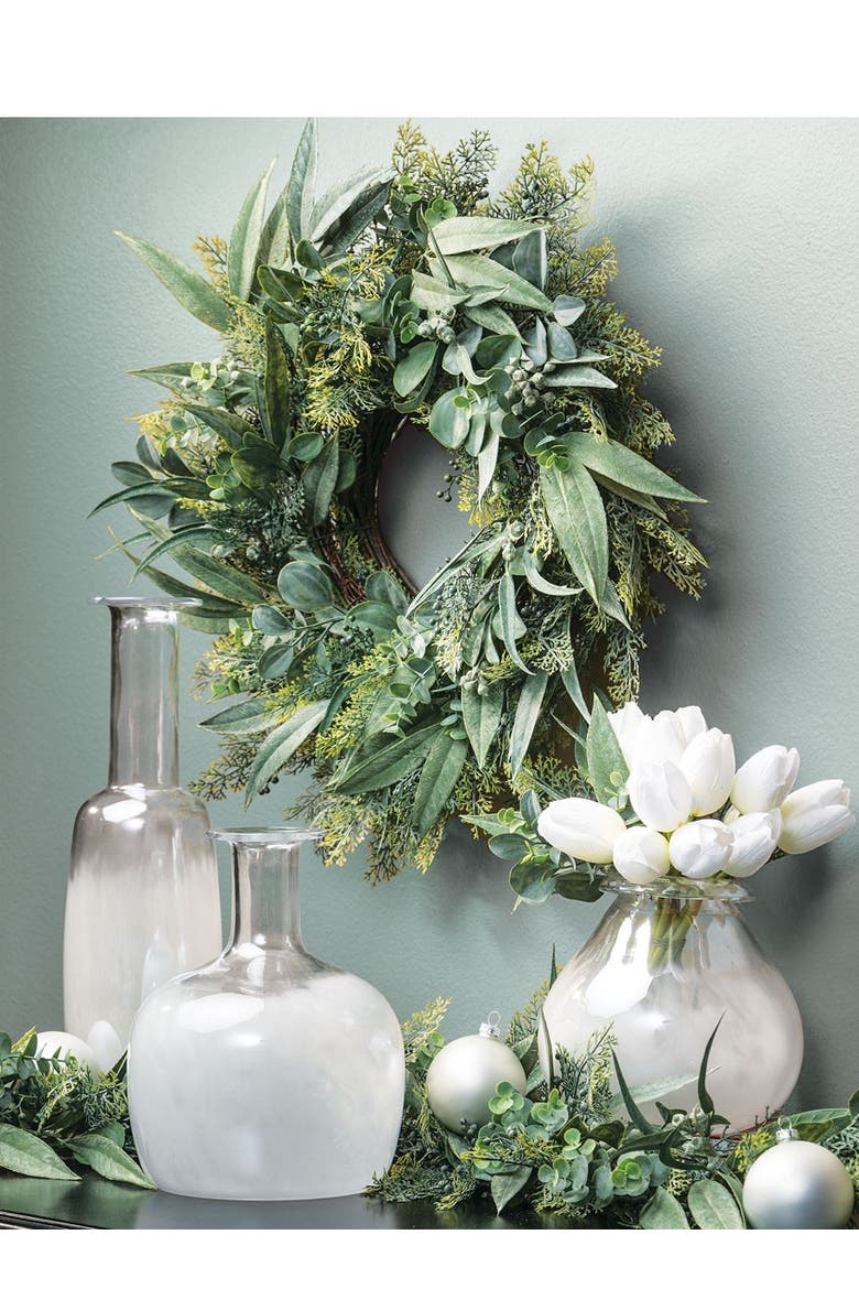 Sullivan's California Eucalyptus Pick, Green Faux Floral Stem for Crafting, Weddings, Home and Holiday Decoration, 15.5 Inch, Alternate, color, Green