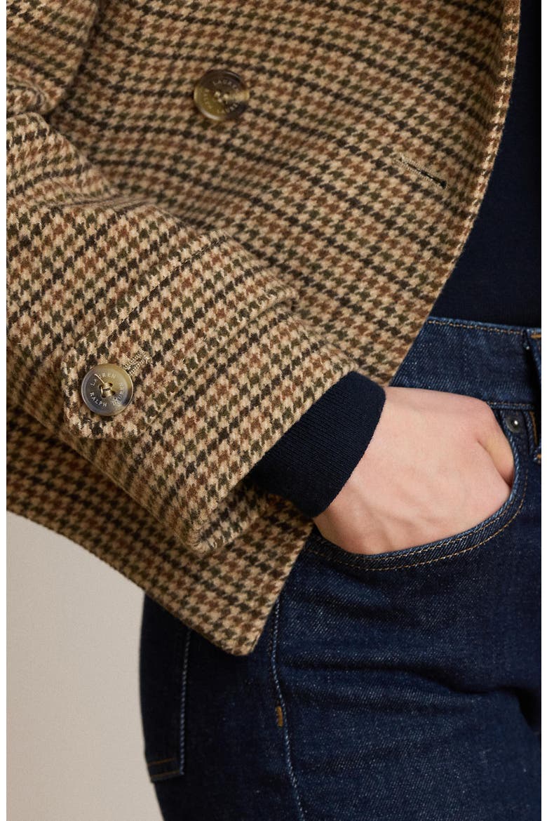 Double Breasted Wool Blend Jacket, Alternate, color, LODEN BOX CHECK