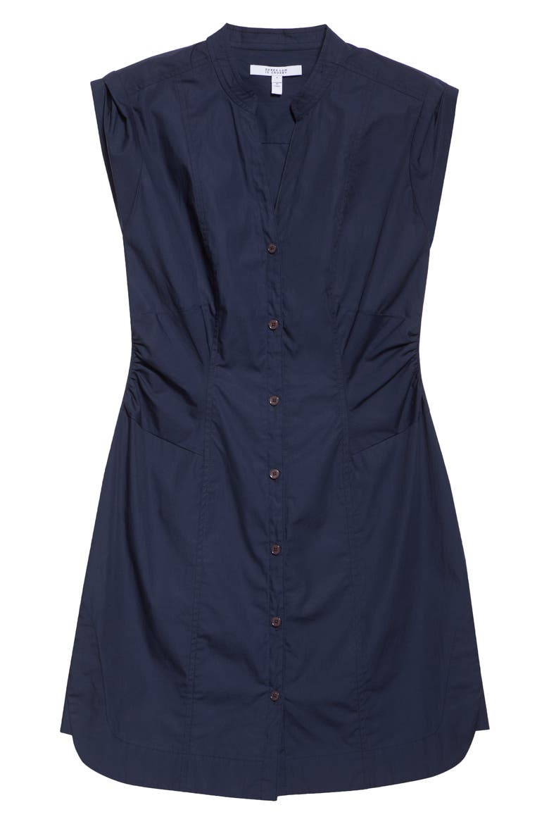 Elyse Short Sleeve Tiered Cotton Shirtdress, Alternate, color, BLACK
