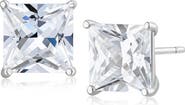 JARDIN Princess Cut Cubic Zirconia Stud Earrings