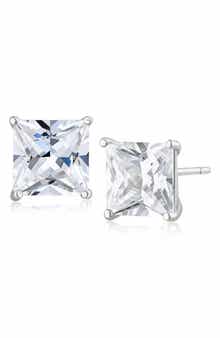 JARDIN Princess Cut Cubic Zirconia Stud Earrings