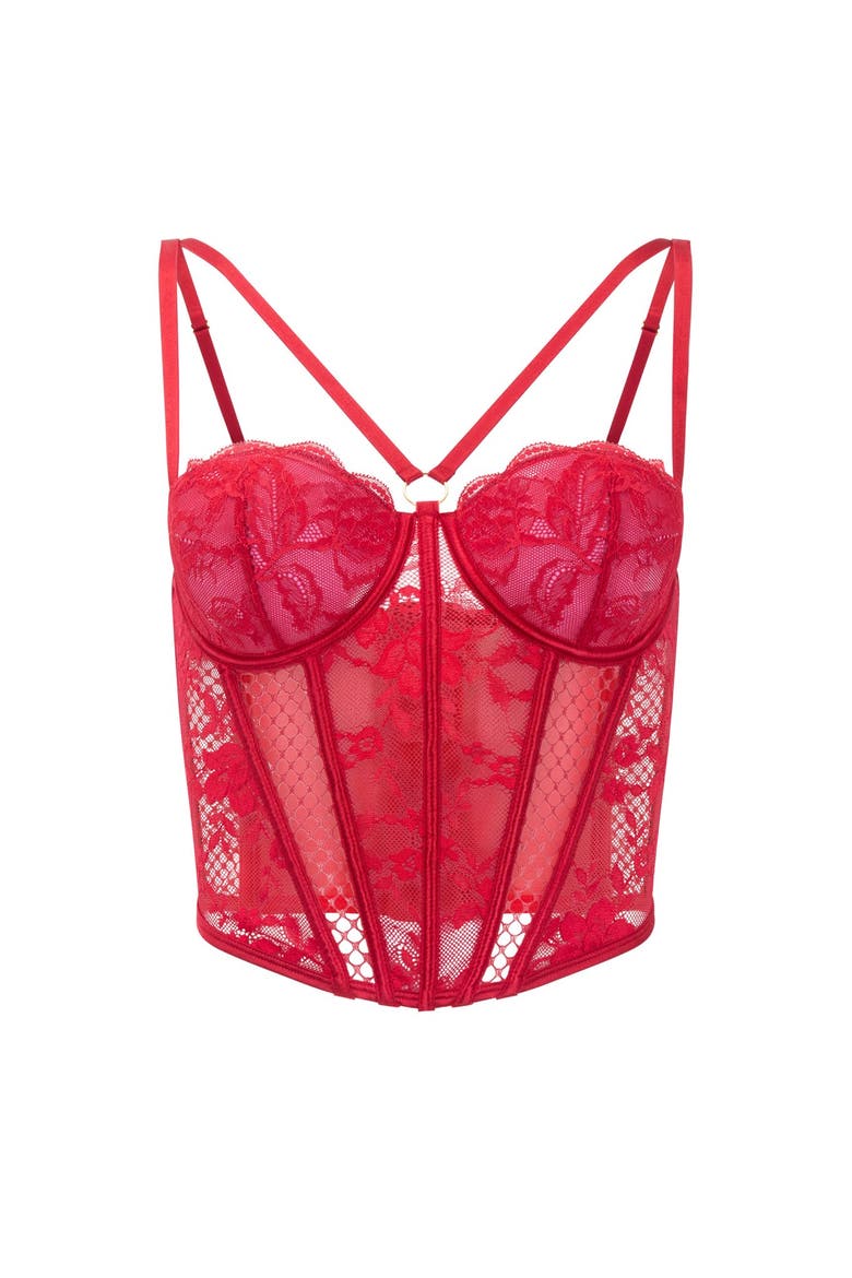 Dominika Contour Bustier Top, Alternate, color, Dark red