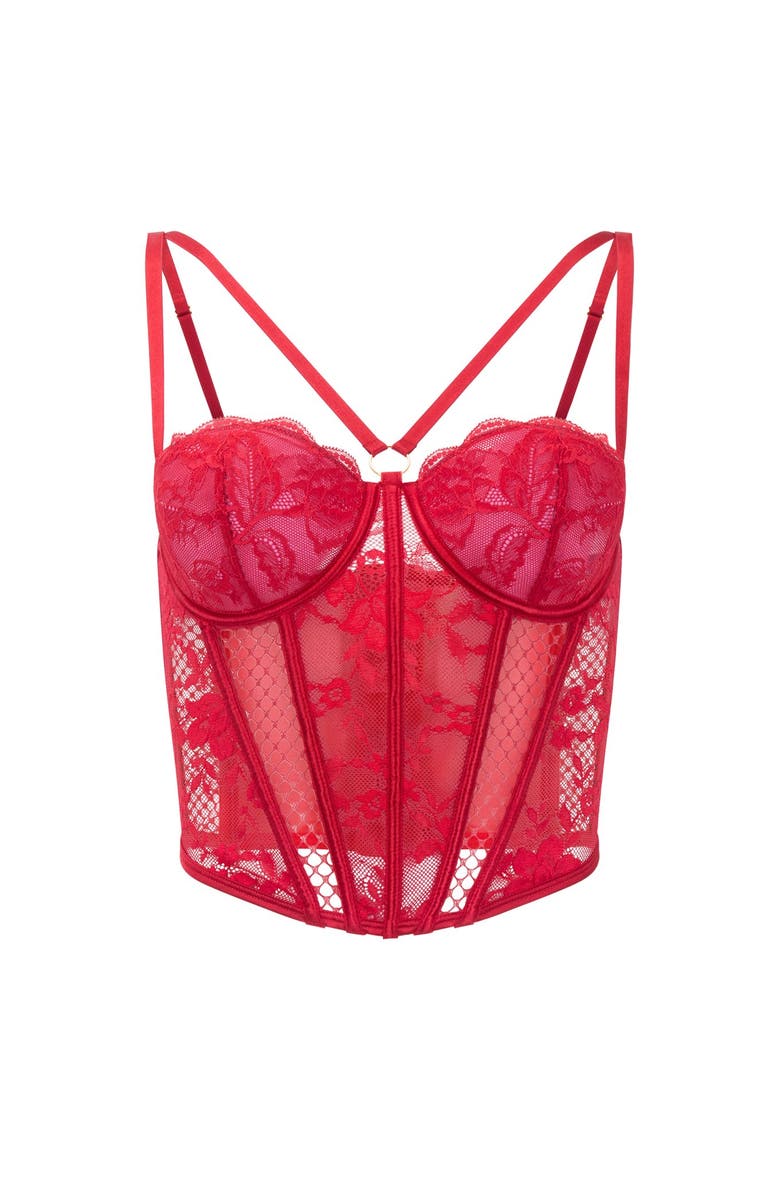 Adore Me Dominika Contour Bustier Top, Alternate, color, Dark Red
