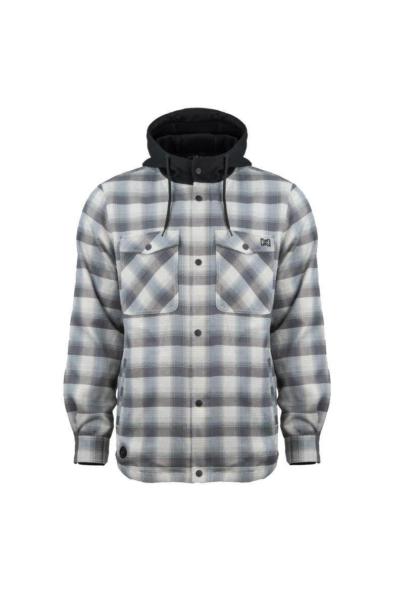 Flannel Heated Hooded Jacket, Alternate, color, Grey