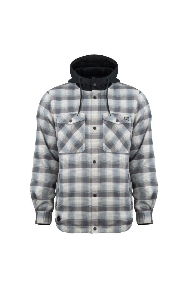 Mobile Warming Flannel Heated Hooded Jacket, Alternate, color, Grey