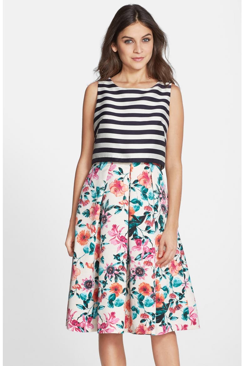 Mixed Print Popover Dress, Main, color, PRINT