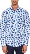 Brooklyn Brigade Slim Fit Watercolor Floral 4-Way Stretch Performance Long Sleeve Shirt