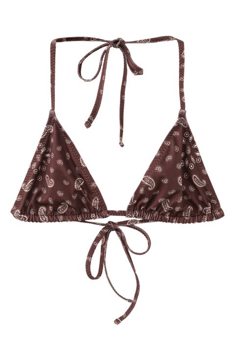 Paisley Triangle Bikini Top