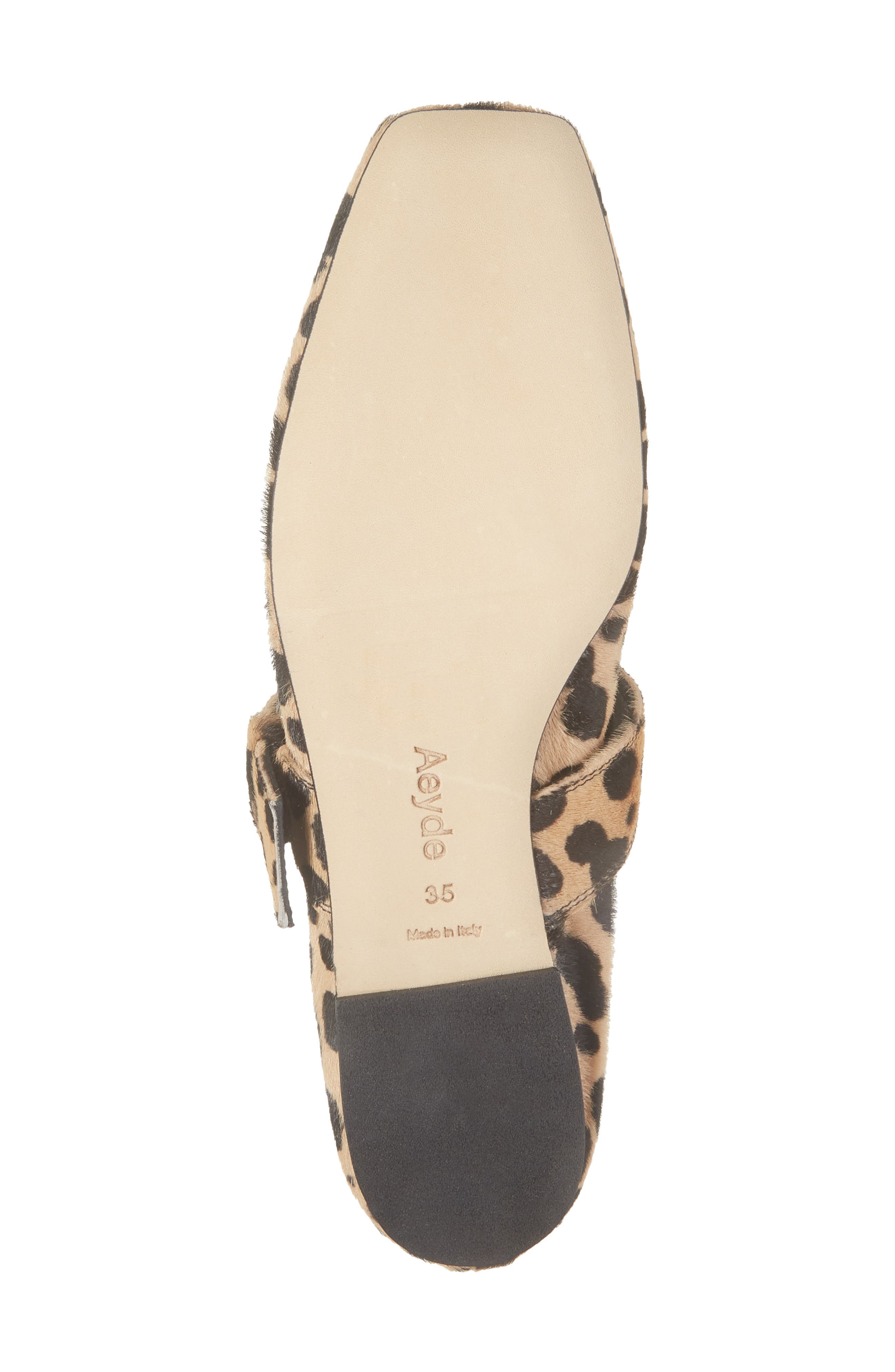 aeyde Uma Genuine Calf Hair Mary Jane Flat, Alternate, color, Beige/ Black