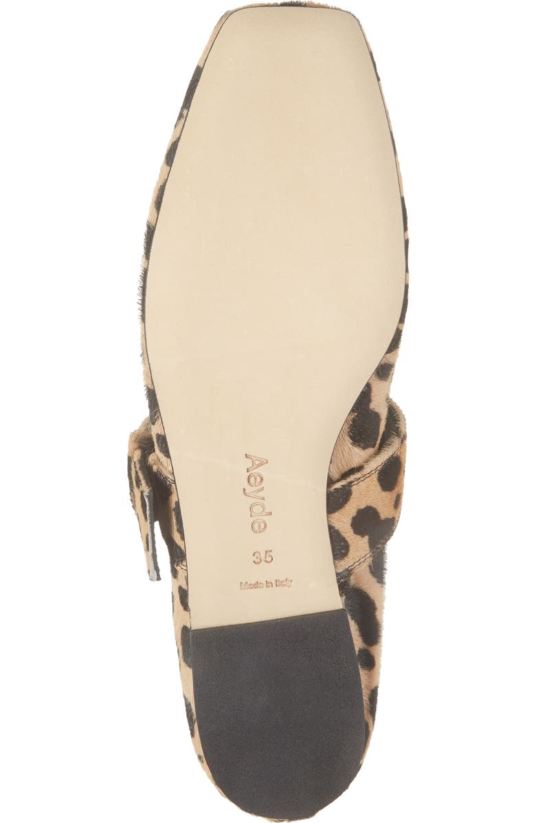 aeyde Uma Genuine Calf Hair Mary Jane Flat, Alternate, color, Beige/ Black