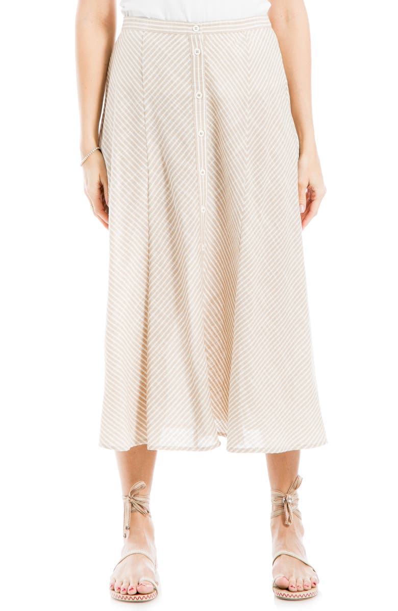 MAX STUDIO Yarn Dyed Button Front Maxi Skirt, Main, color,