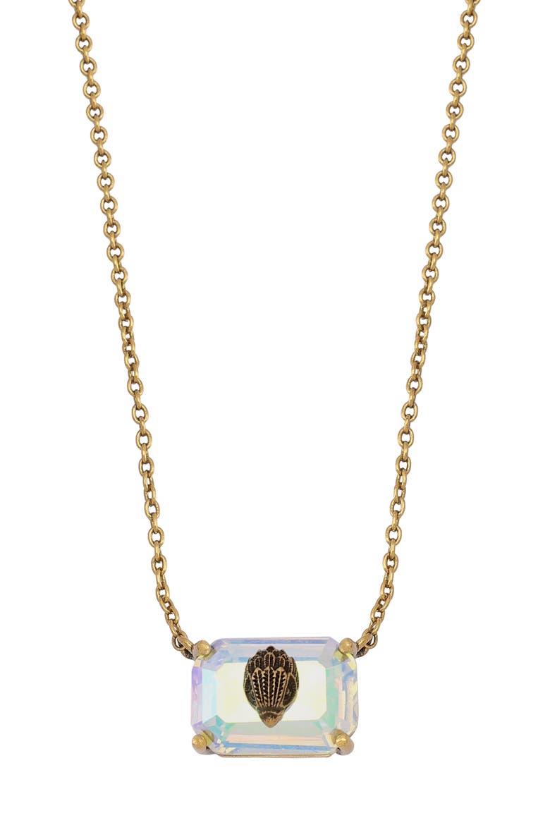 Emerald Cut Pendant Necklace, Main, color, CRYSTAL ABALONE