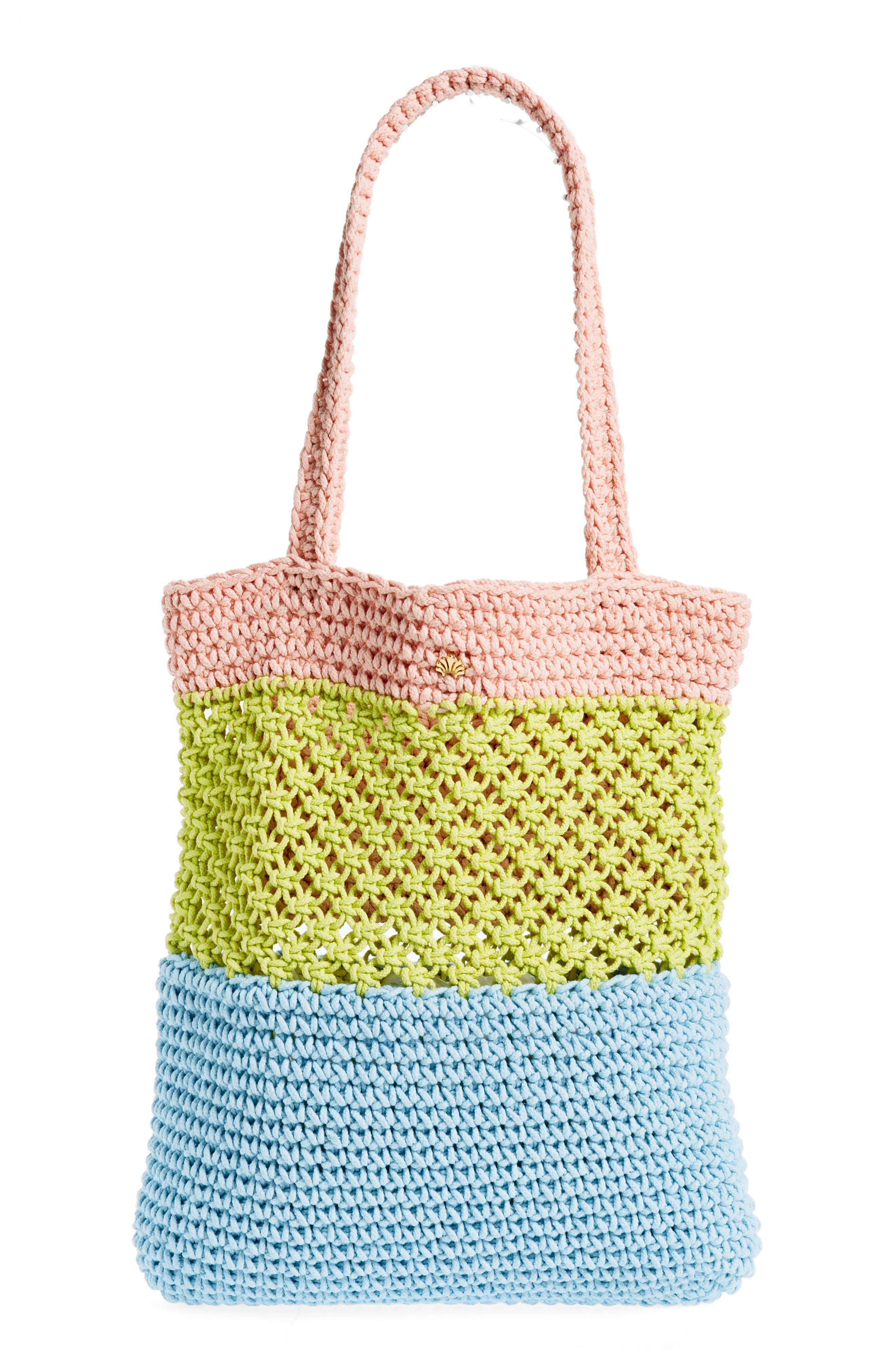 Lele Sadoughi Crochet Tote Bag, Main, color, 
