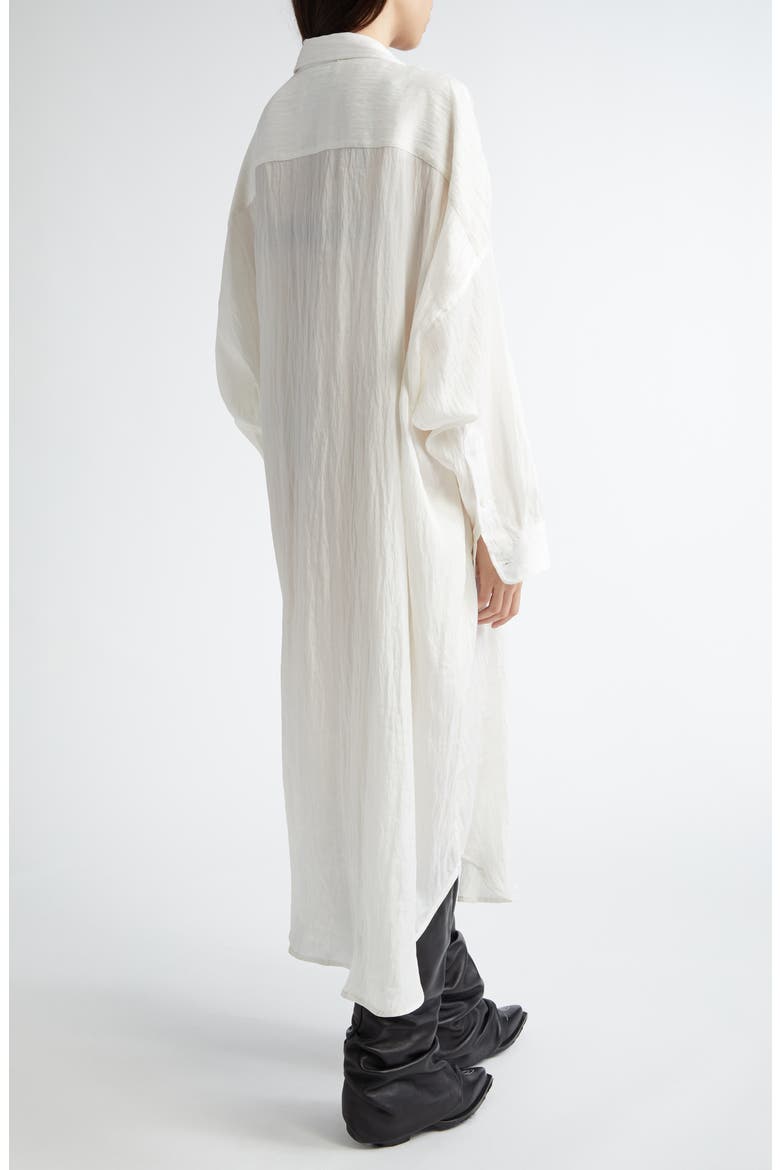 Jumbo Long Sleeve Shirtdress, Alternate, color, WHITE