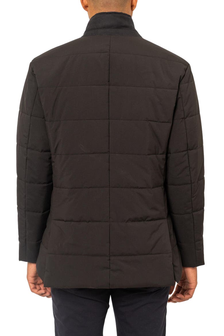 Quilted Button Front Jacket, Alternate, color, BLACK