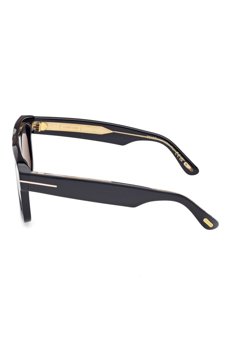 Icon 56mm Pilot Sunglasses, Alternate, color, BLACK/ CRYSTAL/ SMOKE LENSES
