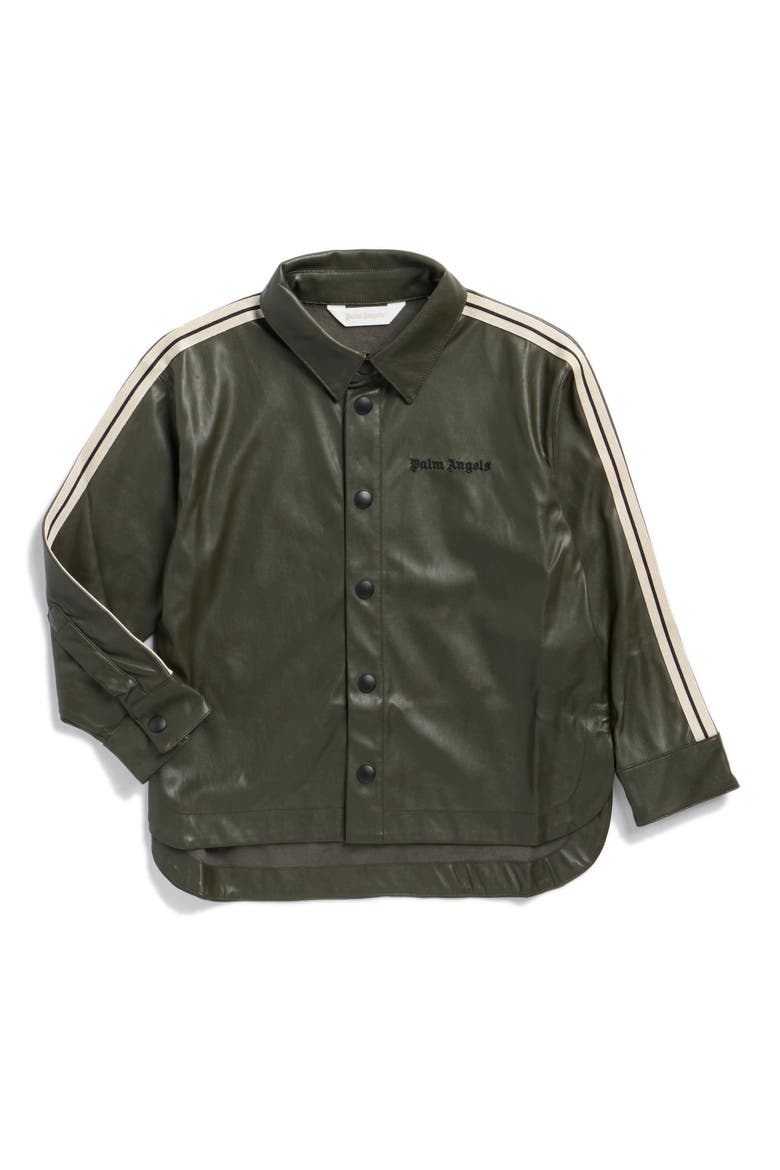 Kids' Coated Track Shirt, Main, color, MILITARY GREEN - BLACK