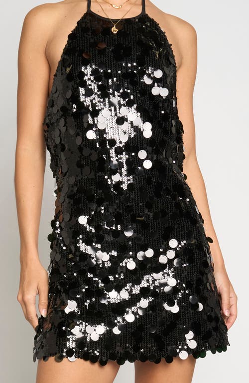 Know One Cares Sequin Halter Minidress