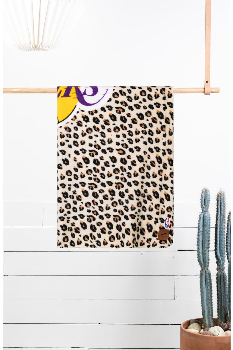 NBA Lakers Cheetah Print Blanket, Alternate, color, MULTI
