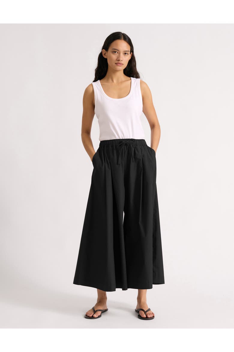 Cotton Super Wide Leg Culottes, Alternate, color, Black