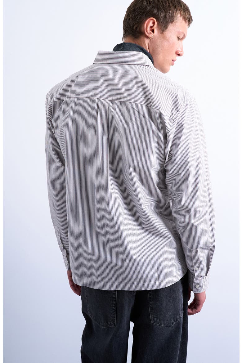 Relaxed Fit Stripe Cotton Button-Up Shirt, Alternate, color, ECRU MULTI