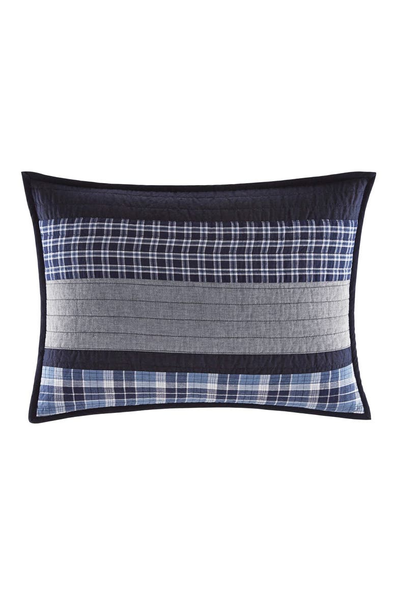'Adleson' Quilted Standard Sham, Main, color, NAVY