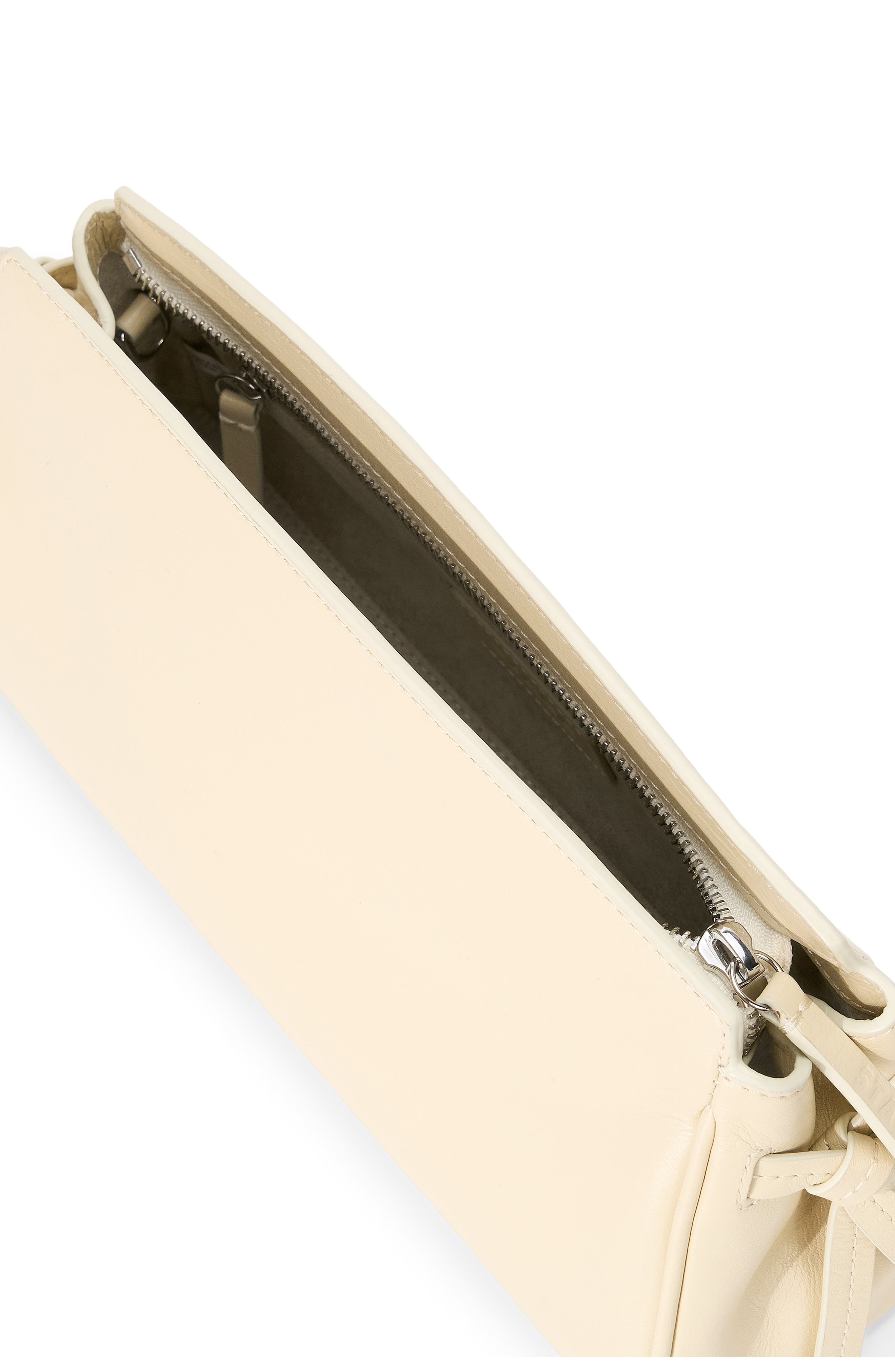 STAUD Maude Convertible Leather Clutch, Alternate, color, Cream