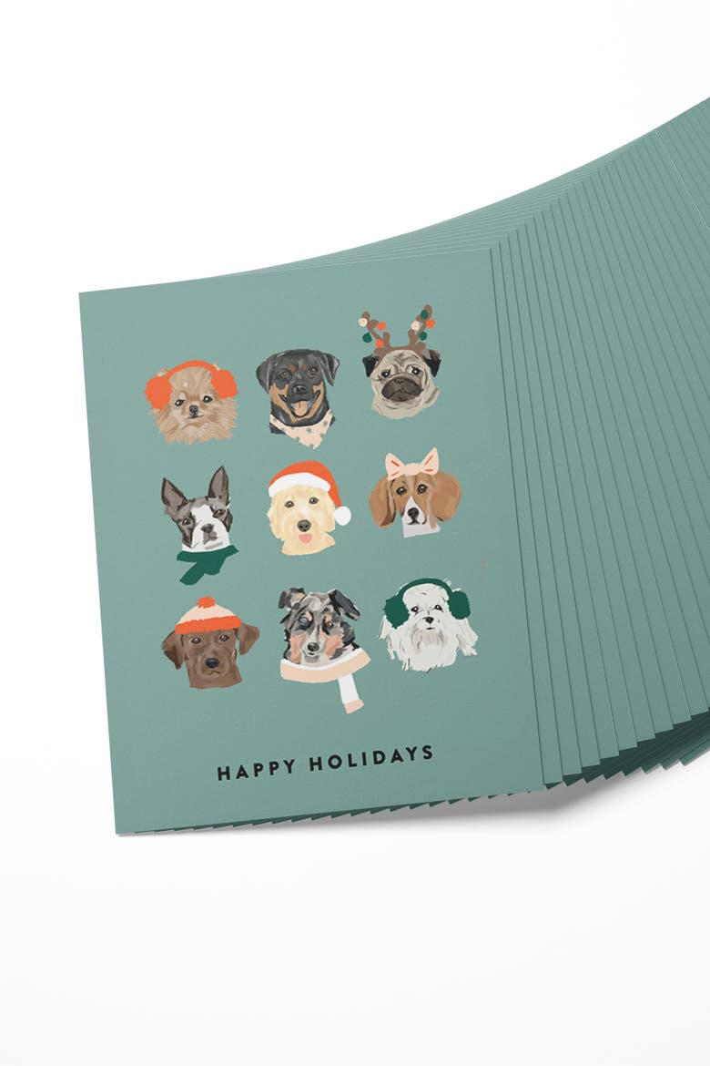 Holiday Dogs Boxed Set of 8 Cards, Alternate, color, Bright White