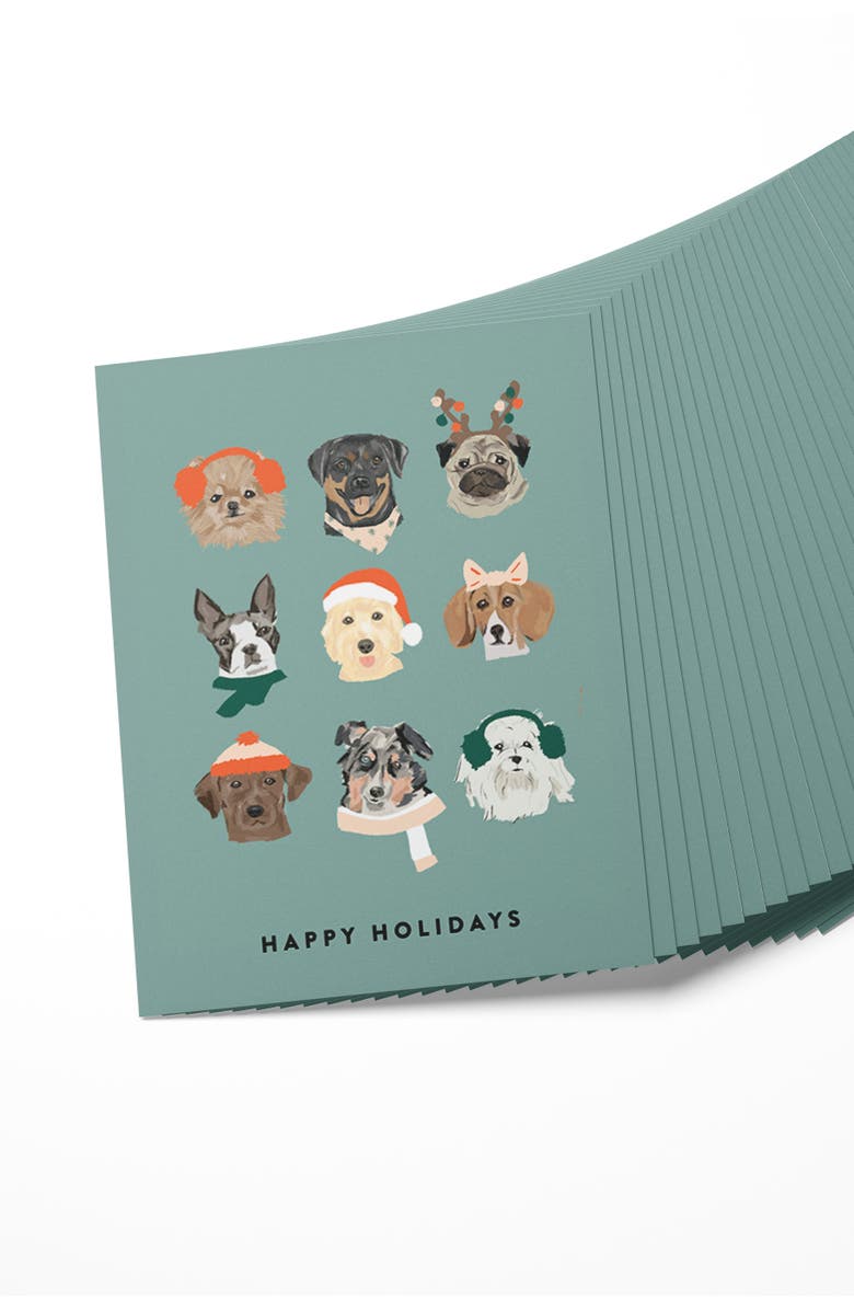 Joy Paper Co. Holiday Dogs Boxed Set of 8 Cards, Alternate, color, Bright White