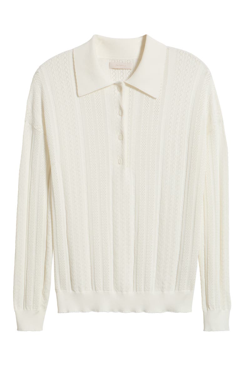 Ondina Pointelle Rugby Polo, Alternate, color, MARCIA POINTELLE VINTAGE WHITE